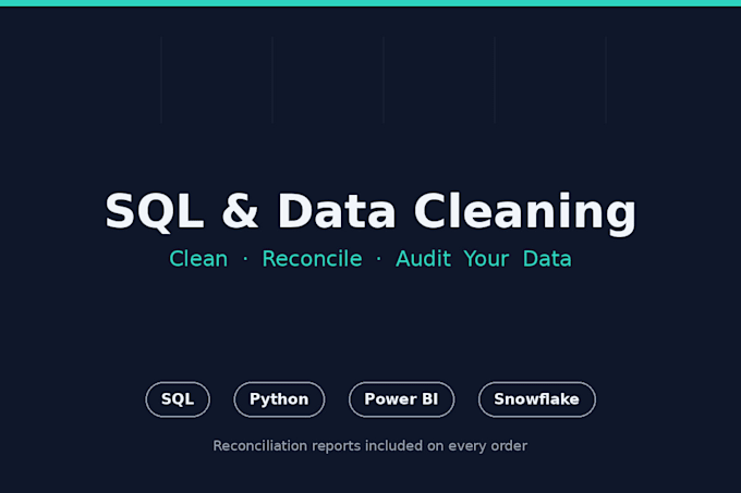 clean, reconcile, and audit your messy sql or CSV data