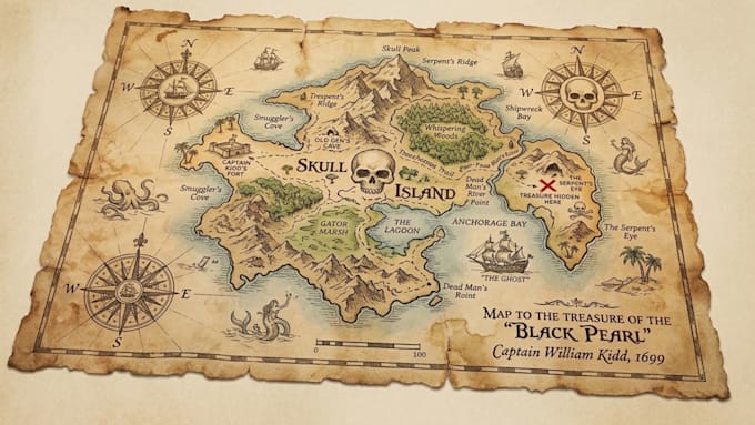 design custom treasure, pirate, and adventure maps