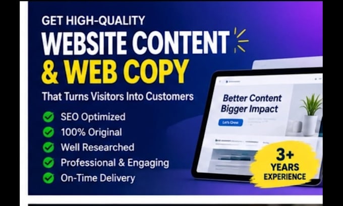 write professional website content and web copy