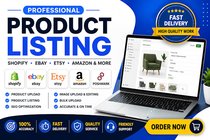 upload products to shopify, ebay, amazon, and woocommerce