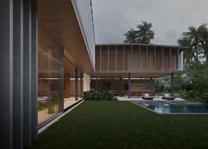 reconstruct 3d golf club house, celling lighting, interior lounge model, cgi