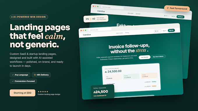design and build a stunning saas or startup landing page