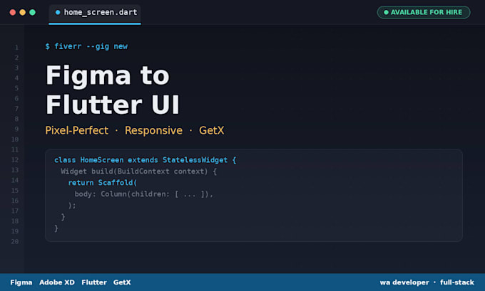 convert figma design to flutter app with getx