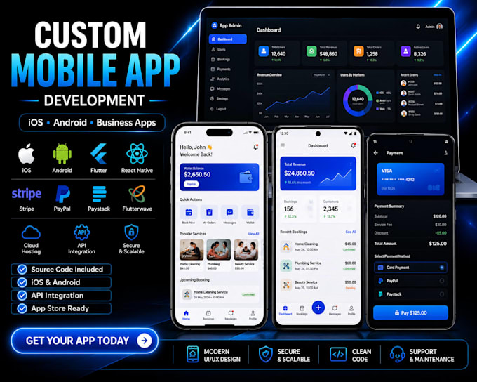 develop a custom mobile app for ios app, android business needs, custom app