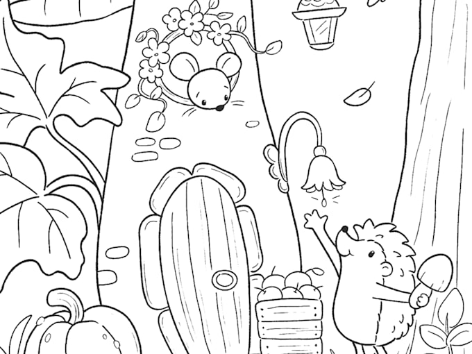 create a custom printable coloring page with cute animals