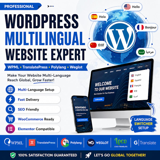 translate your wordpress website multilingual using wpml or polylang