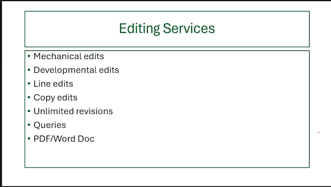edit a portion of your novel or short story manuscript