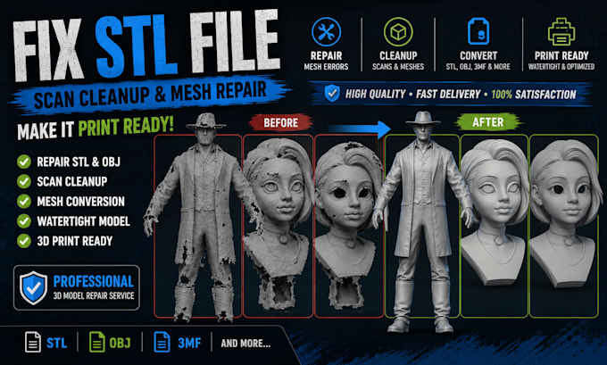 repair, edit, and split stl and obj files for 3d printing