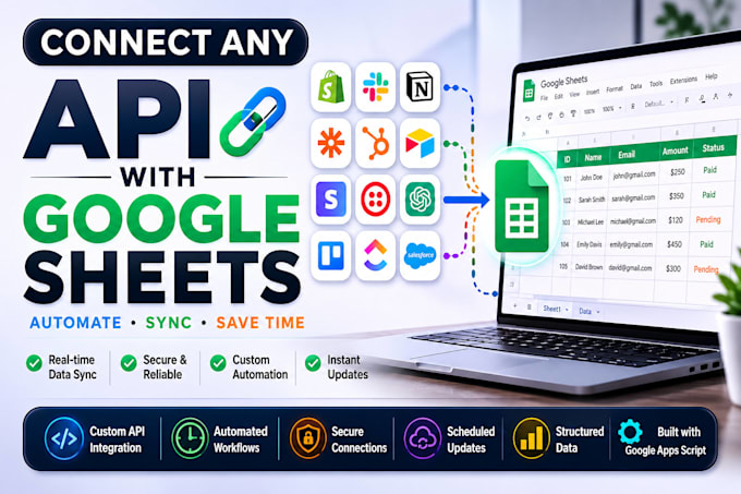 connect any API with google sheets using apps script automation