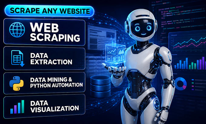do web scraping, data extraction, data mining and python automation