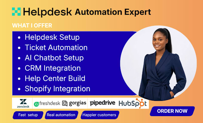 setup zendesk, freshdesk, gorgias for customer support