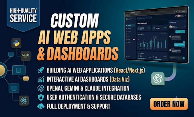 build custom ai web application or dashboard using openai API and gemini