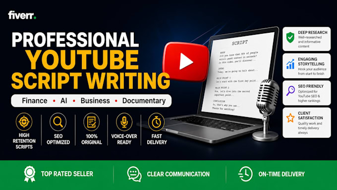 write engaging youtube automation scripts for finance, bussiness and ai channel