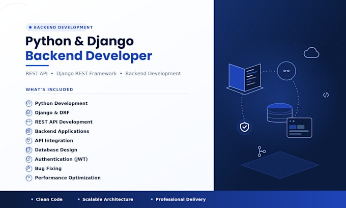 develop python django rest apis and backend applications
