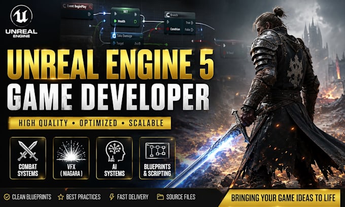 develop unreal engine combat system vfx gameplay mechanics blueprint