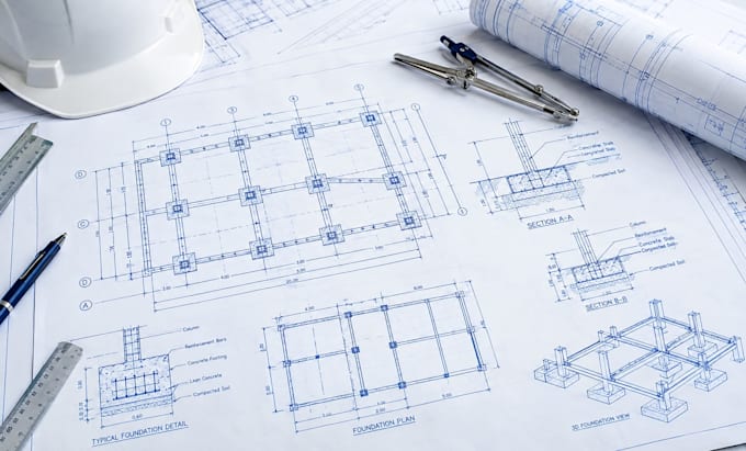 design foundation plan, structural drawing, structural  design, structural calc