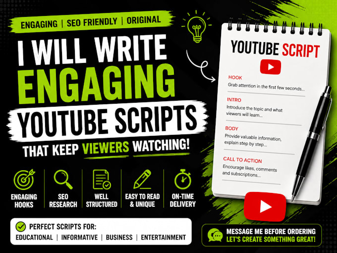write engaging youtube scripts with SEO research