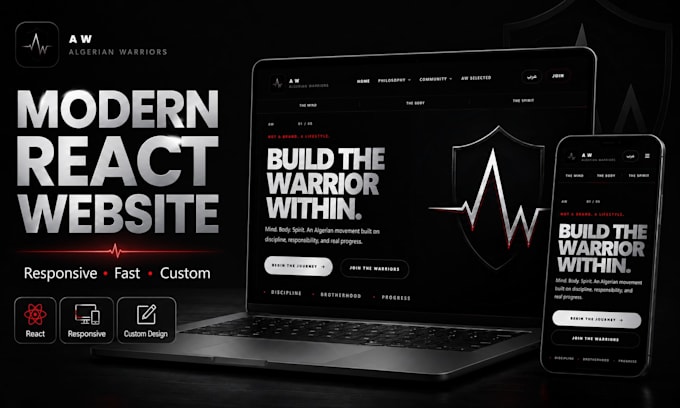 build a modern responsive react website for your business