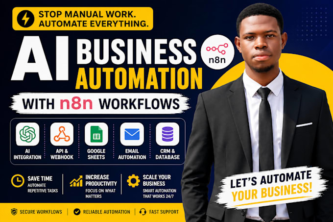 build n8n ai automation workflow, API integration and business automation