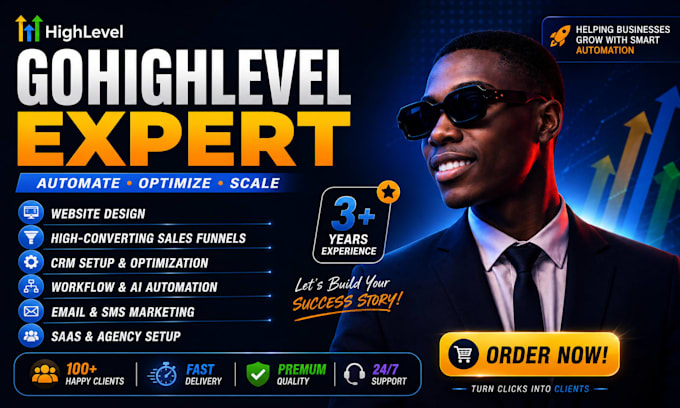 be your gohighlevel expert,go highlevel website design,ghl automation