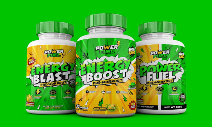 design product packaging, label, supplement, pouch, box and bottle design