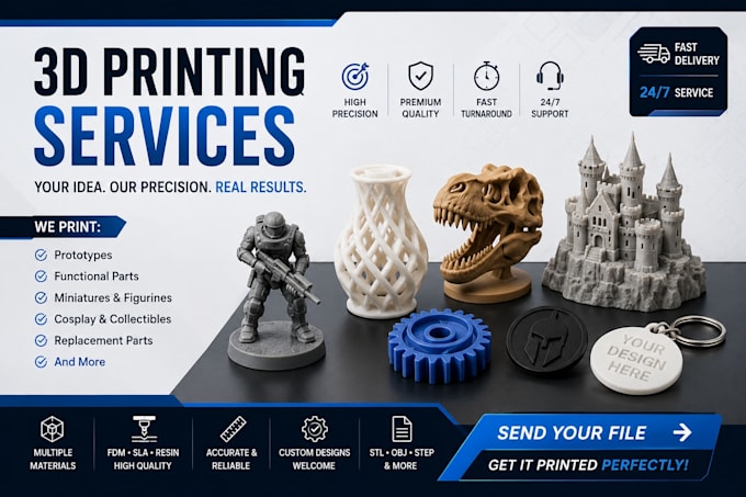 create, fix, model and optimize stl files for 3d printing, 3d models