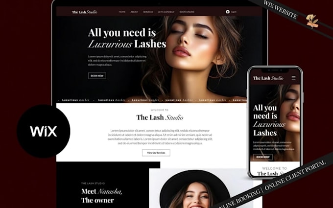 build wix lash extension website wix lash tech lash salon booking website