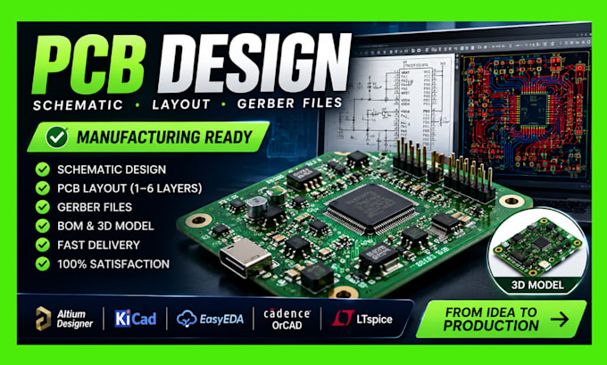 design professional pcb, schematic and circuit board layout