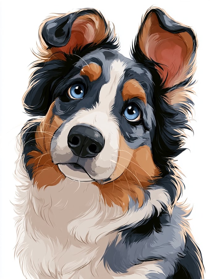 draw disney pets portrait illustration in disney