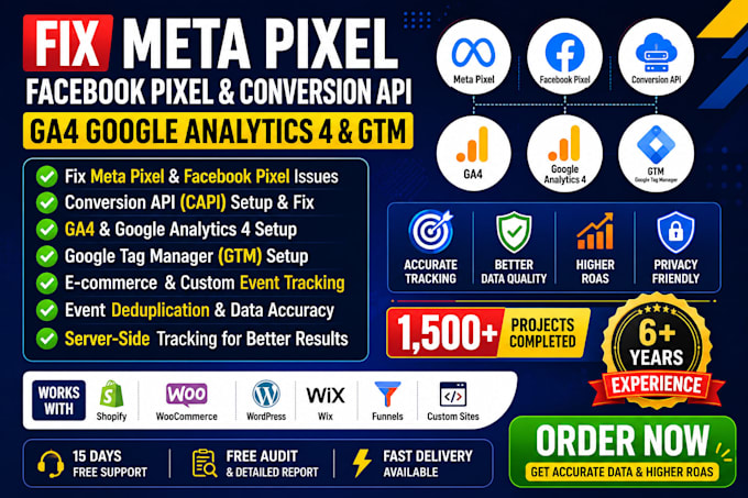 fix meta pixel facebook pixel conversion api ga4 google analytics 4 gtm