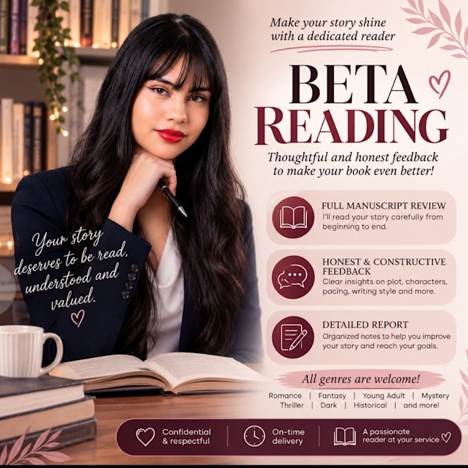 be your insightful beta reader for your manuscripts