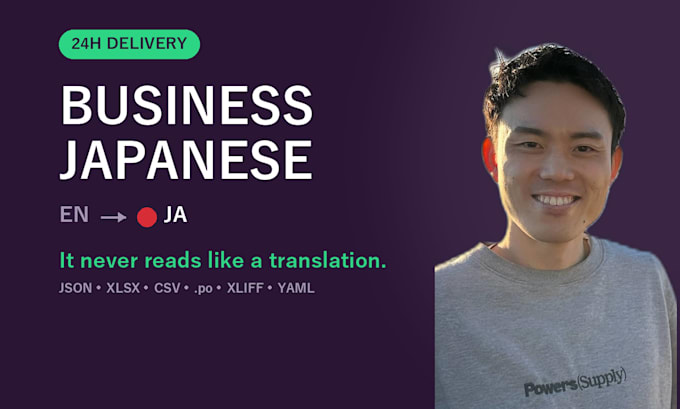 localize your english app, site or docs into natural business japanese