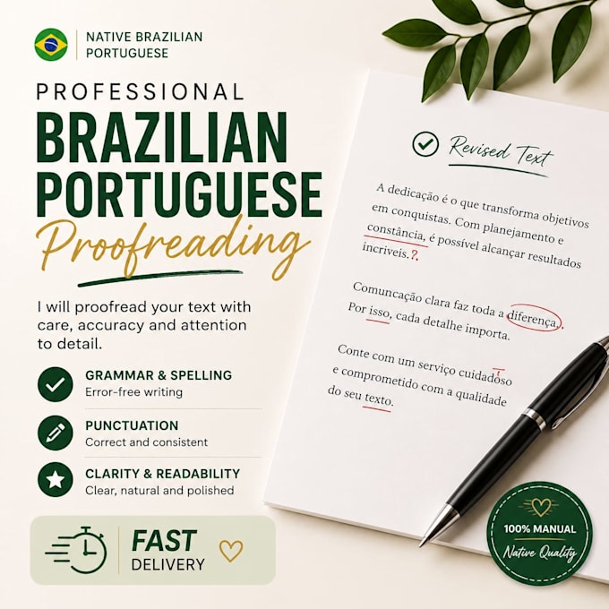 proofread and edit brazilian portuguese texts