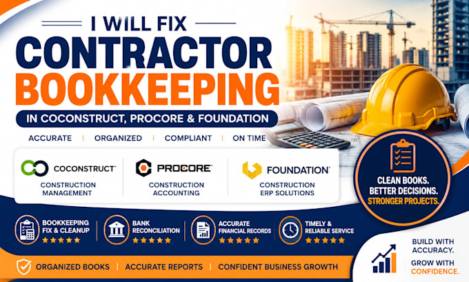 fix contractor bookkeeping in coconstruct, procore and foundation