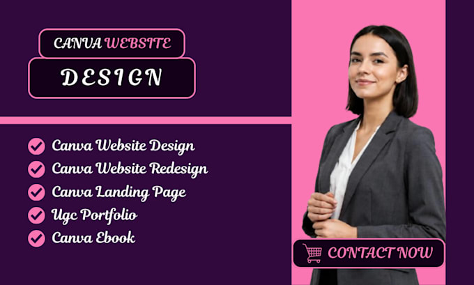 design canva website ugc portfolio website canva template canva landing page