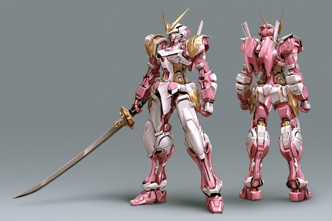 create anime inspired mecha character artwork