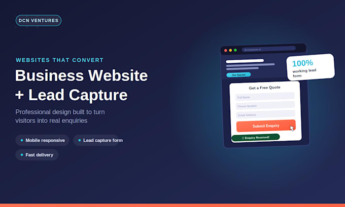 design a professional business website with lead capture