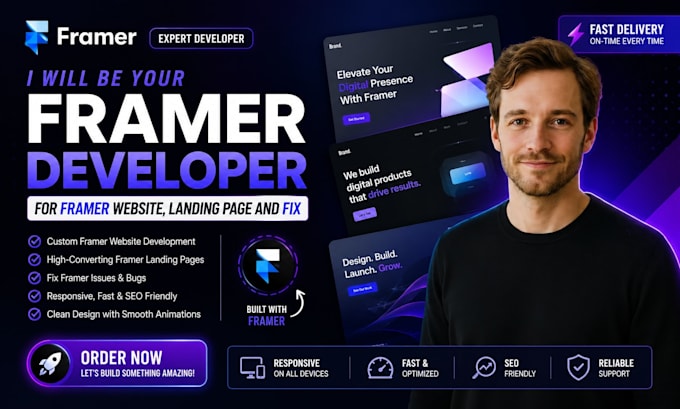 be your framer developer for framer website, landing page and fix