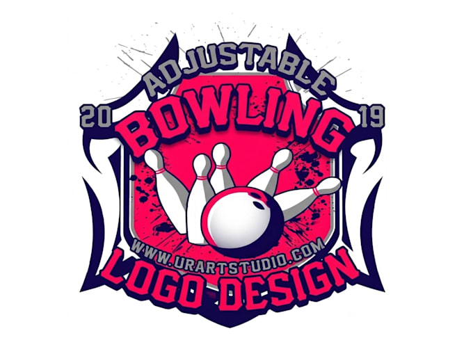 create professional bowling team logo with bar