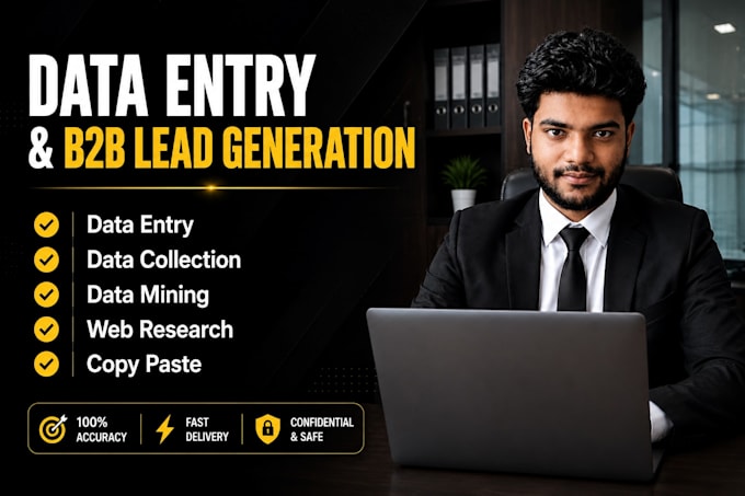 do b2b lead generation, data entry, web research