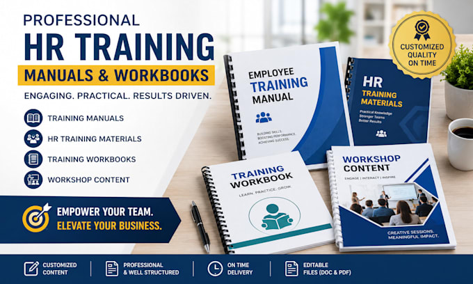 create training manual HR training materials training workbook workshop content