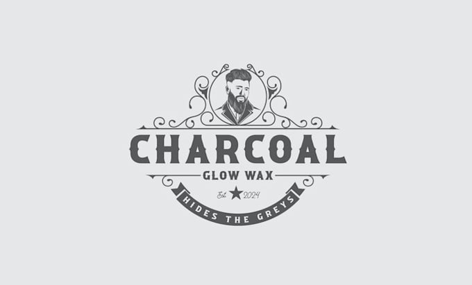 design mens hair style wax logo