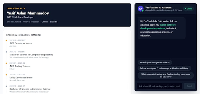 develop a custom full stack web application in asp net core angular and react
