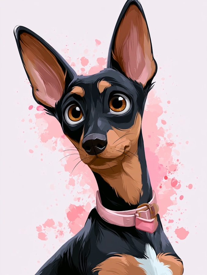 create disney pet portrait illustration