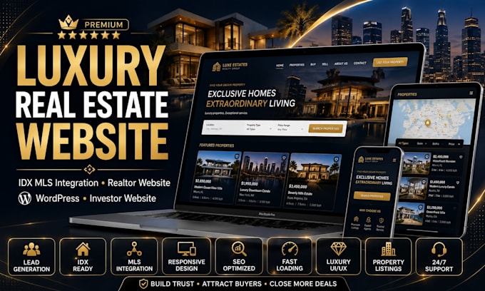 build luxury real estate website with idx mls integration realtor wordpress web