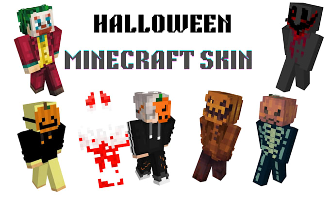 custom halloween minecraft skin, spooky character ghost zombie, witch, vampire