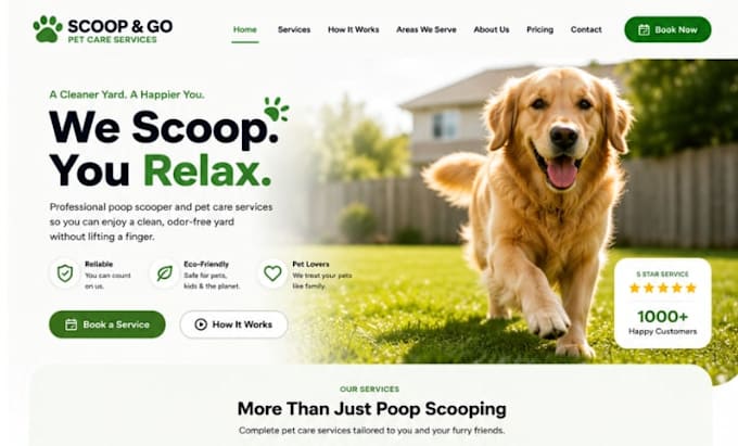 build wix poop scooper website pet care pet walker website