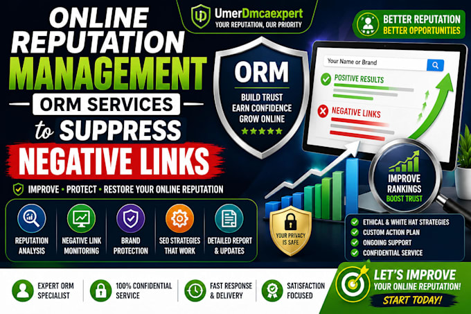provide online reputation management ORM services to suppress negative links