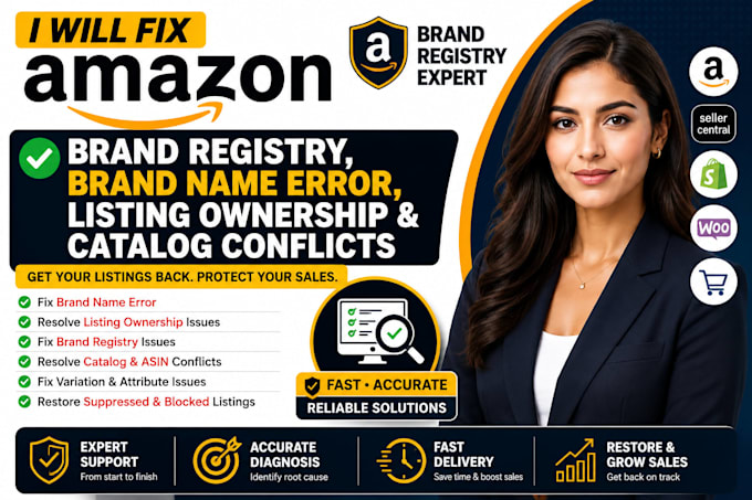 fix amazon brand registry brand name error conflicts  listing ownership