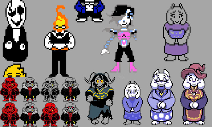 create a custom undertale and deltarune pixel art sprite for you game